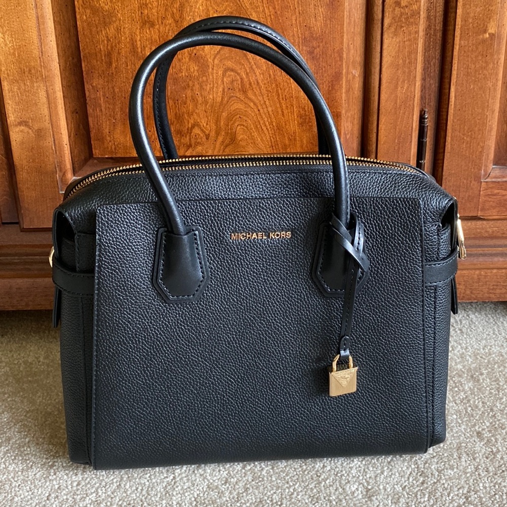 COPY - Michael Kors Mercer Belted Pebble Leather Satchel (Medium)